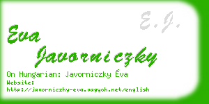 eva javorniczky business card
